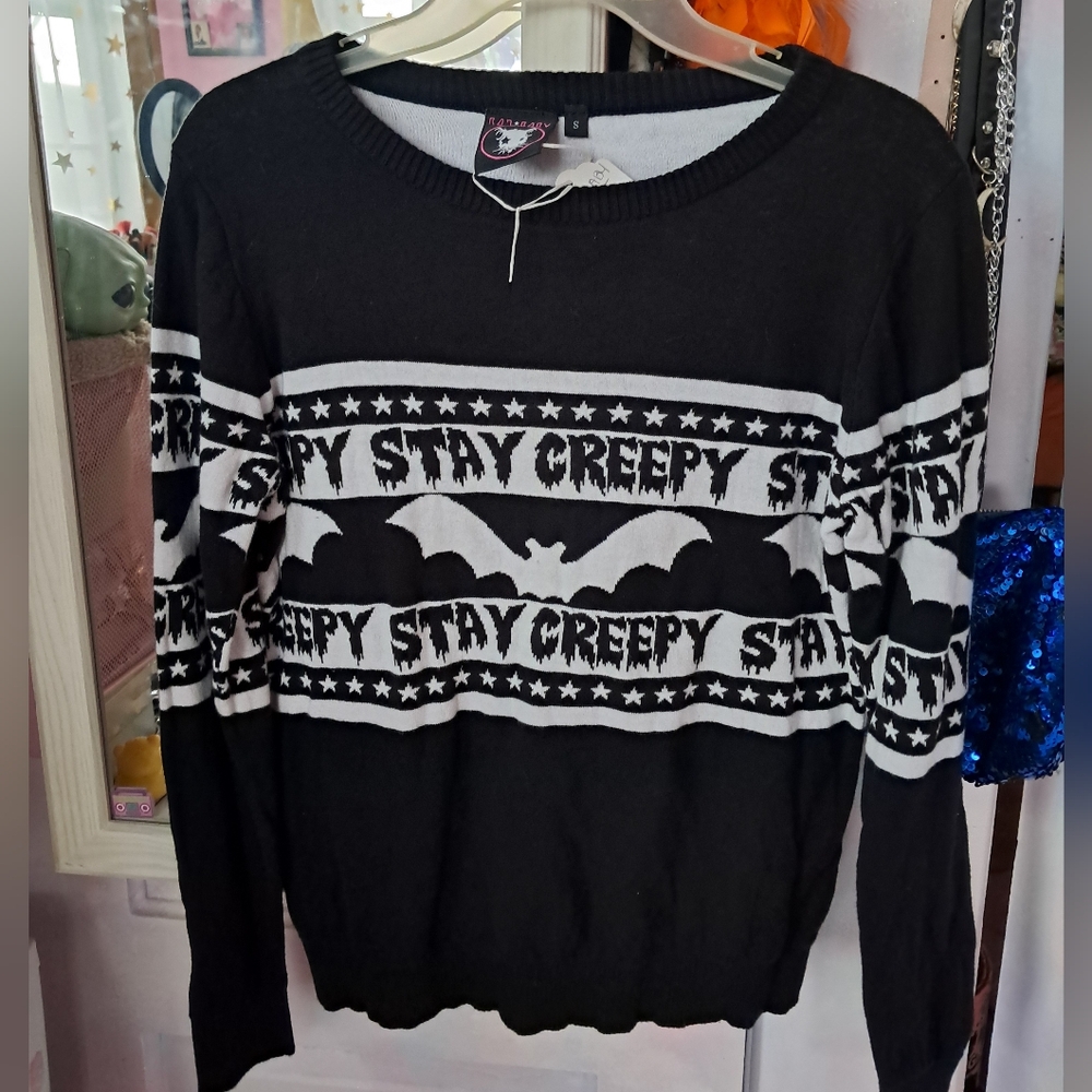 Rat Baby Y2k Vintage Goth Stay Creepy Christmas Sweater! Knit Like New!!!
